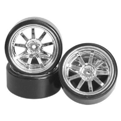 3Racing Ruote 1:10 Drift cerchi chrome offset 5mm (4pz)  WH-24/SI